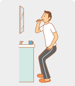 Forma de ejercitarse mientras se cepilla los dientes